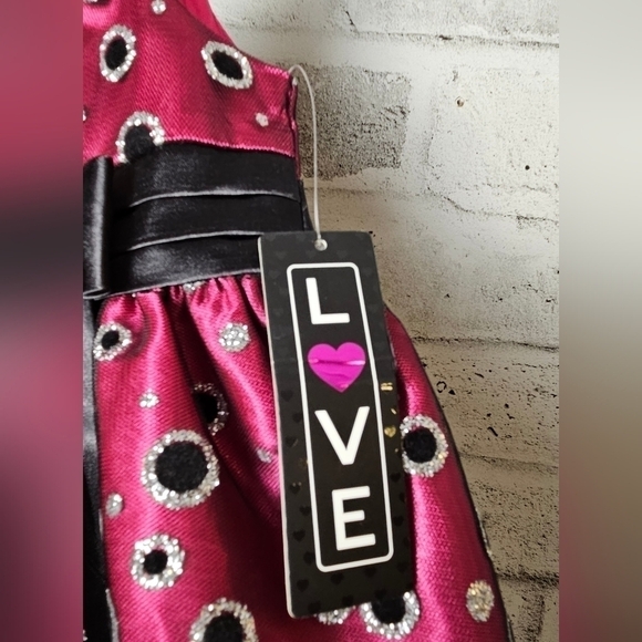 LOVE by Special Occasions Pink Party Dress 2T Sleeveless Tulle Bow Detail - Picture 3 of 7